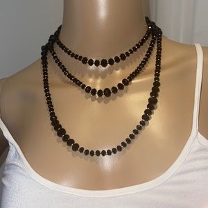 White House Black Market Black Bead Necklace